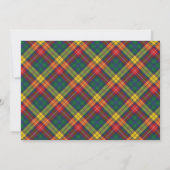 Carte De Correspondance Plaid Tartan Monogramme Rustique (Dos)