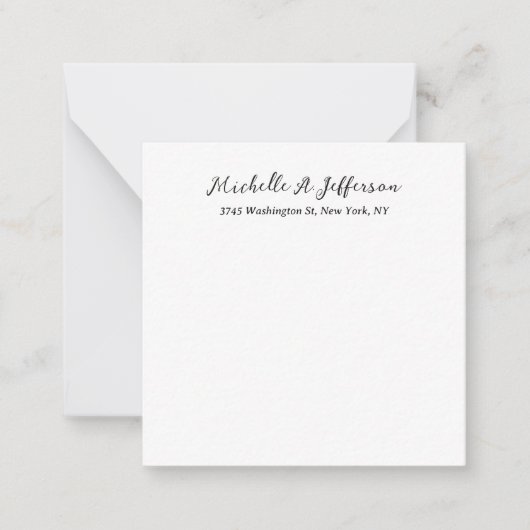 Carte De Correspondance Plain Classical Handwriting Creative Trendy White (Devant)