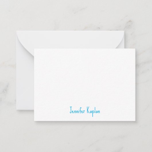 Carte De Correspondance Plain Minimalist Professional Casual Handwriting (Devant)