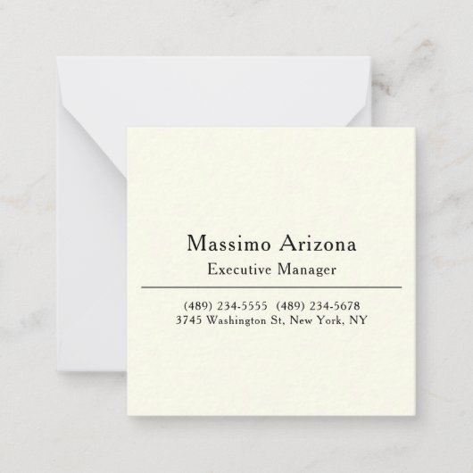 Carte De Correspondance Plain Professional Modern Minimailst (Devant)