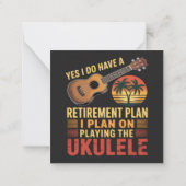 Carte De Correspondance Plan de retraite Ukulele Drôle (Dos)