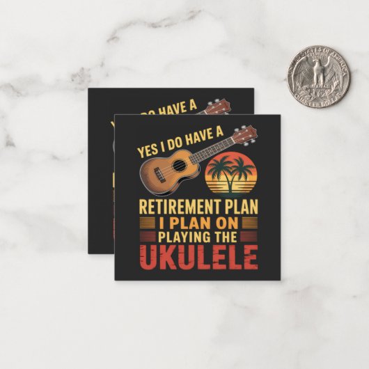 Carte De Correspondance Plan de retraite Ukulele Drôle (Devant/Arrière en situation)