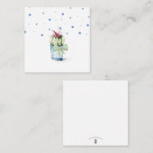 Carte De Correspondance Plante de cactus à pointes bleu et vert (Devant / Derrière)