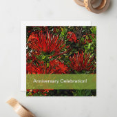 Carte De Correspondance Plante Firebush avec zone de texte verte olive (Devant/Arrière en situation)