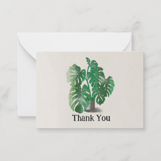 Carte De Correspondance Plante Merci aquarelle (Devant)