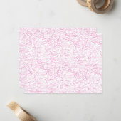 Carte de correspondance plate abstraite rose perso (Devant/Arrière en situation)