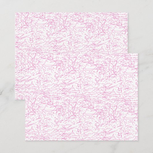 Carte de correspondance plate abstraite rose perso (Devant / Derrière)