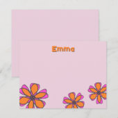 Carte de correspondance plate florale moderne moye (Devant / Derrière)