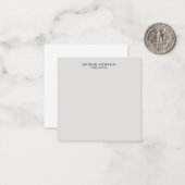 Carte De Correspondance Platinum Grey Professional Modern Plain Minimalist (Devant/Arrière en situation)