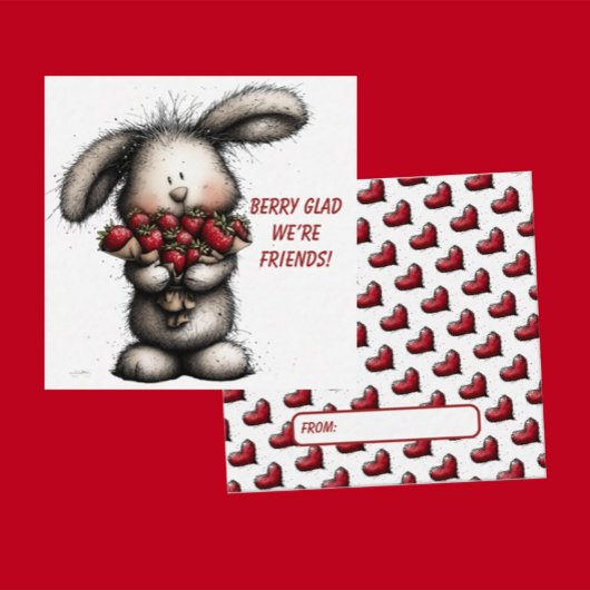 Carte De Correspondance Playful Classroom Valentine – Bunny Design 