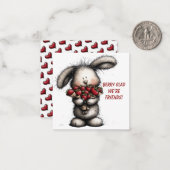 Carte De Correspondance Playful Classroom Valentine – Bunny Design  (Devant/Arrière en situation)