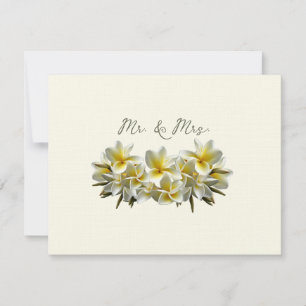 Carte De Correspondance Plumeria jaune Mariage M. et Mme Blank