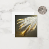 Carte De Correspondance Plumes blanches dorées (Devant/Arrière en situation)