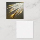 Carte De Correspondance Plumes blanches dorées (Devant / Derrière)