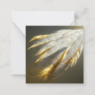 Carte De Correspondance Plumes blanches dorées