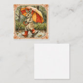 Carte De Correspondance Plumes de pluie & Voeux chauds : Kangaroo (Devant / Derrière)