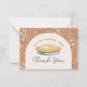 Carte De Correspondance Plus sucré que la tarte Orange Baby Shower Merci