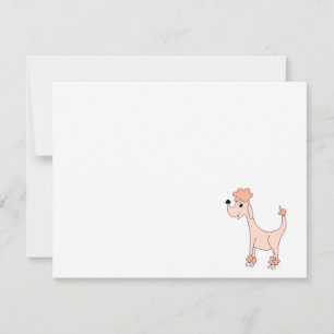 Carte De Correspondance Poiche rose caricature Posh Paws blanc