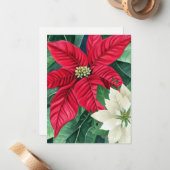 Carte De Correspondance Poinsettia (Devant/Arrière en situation)