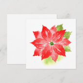 Carte De Correspondance Poinsettia aquarelle (Devant / Derrière)