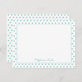 Carte De Correspondance Pointe Polka simple Aqua Personnalisé (Devant / Derrière)