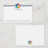 Carte De Correspondance Points arc-en-ciel floraux (Devant / Derrière)