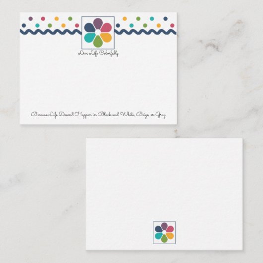 Carte De Correspondance Points arc-en-ciel floraux (Devant / Derrière)