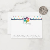 Carte De Correspondance Points arc-en-ciel floraux (Devant/Arrière en situation)