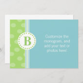 Carte De Correspondance Points et rayures bleus et verts Papeterie personn (Devant / Derrière)