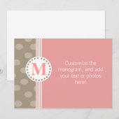 Carte De Correspondance Points et rayures Brown et roses Papeterie personn (Devant / Derrière)