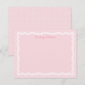 Carte De Correspondance Points roses pâles & cadre ondulé Ajouter un nom (Devant / Derrière)