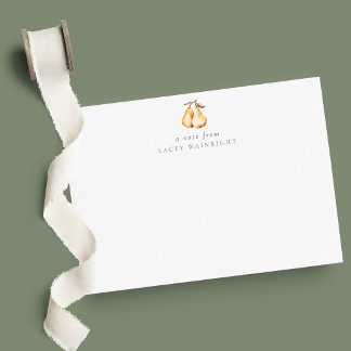 Carte De Correspondance Poires d'aquarelle Papeterie personnalisée