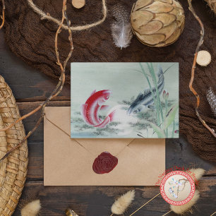 Carte De Correspondance Poisson Koi avec Lotus