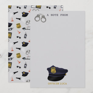 Carte De Correspondance Policier Thème Policier Flic Garçon Enfants