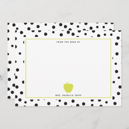 Carte De Correspondance Polka Dot Neon Enseignant (Devant / Derrière)