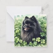 Carte De Correspondance Pomeranian noir Saint-Patrick (Devant)
