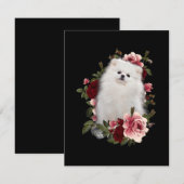 Carte De Correspondance Poméranien avec fleur (Devant / Derrière)