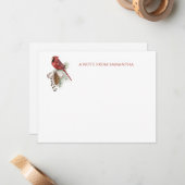 Carte De Correspondance Pomme de pin rouge hivernale rustique (Devant/Arrière en situation)