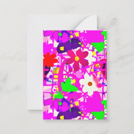 Carte De Correspondance Pop art fleurs vives (Devant)