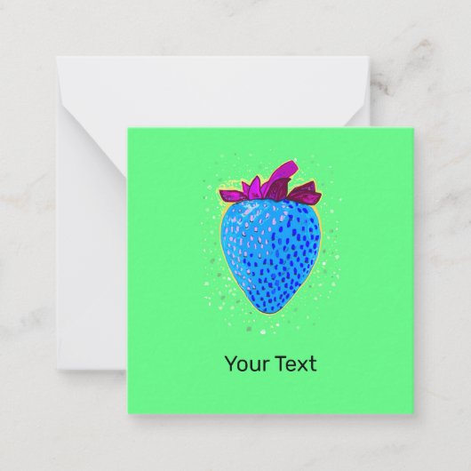 Carte De Correspondance Pop Art Strawberry Blue (Devant)