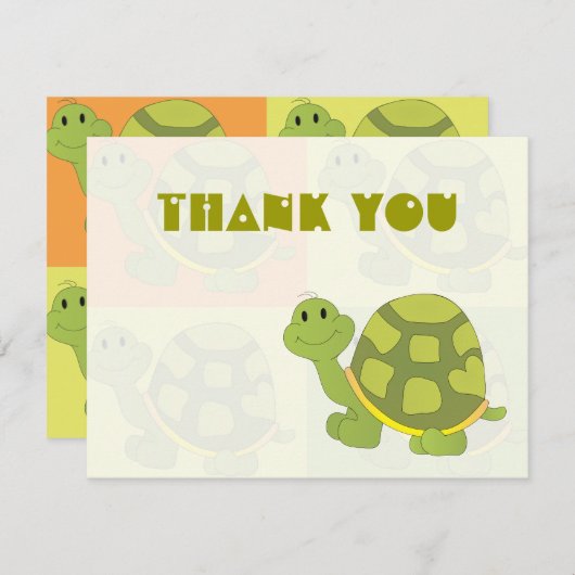 Carte De Correspondance Pop Turtle Merci Notes (Devant / Derrière)
