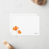 Carte De Correspondance Poppies d'aquarelle orange (Devant/Arrière en situation)