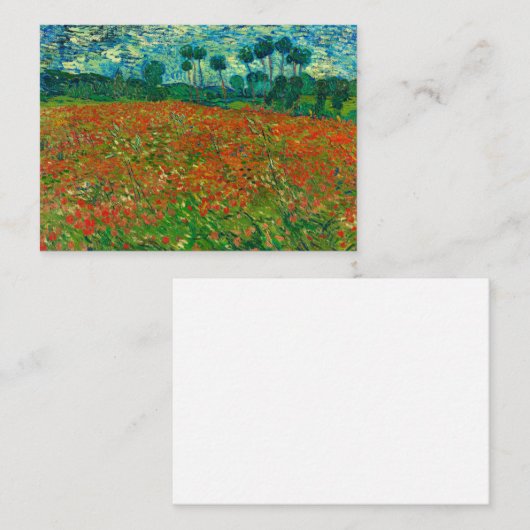 Carte De Correspondance Poppy Field by Vincent van Gogh (Devant / Derrière)