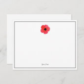 Carte De Correspondance Populaire rouge Aquarelle (Devant / Derrière)