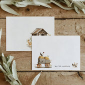 Carte De Correspondance Poules de Ferme Rustique Monogramme Personnalisé