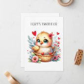 Carte De Correspondance Poulet de naissance mignon. (Devant/Arrière en situation)