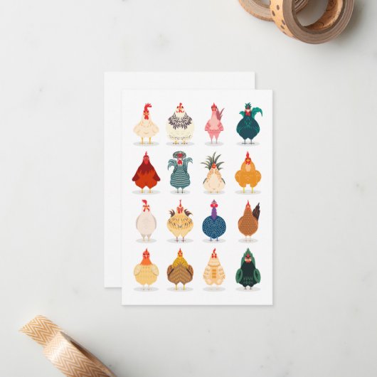 Carte De Correspondance Poulet mou (Devant/Arrière en situation)