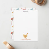 Carte De Correspondance Poulets Mignons Poules et Poussins (Devant/Arrière en situation)