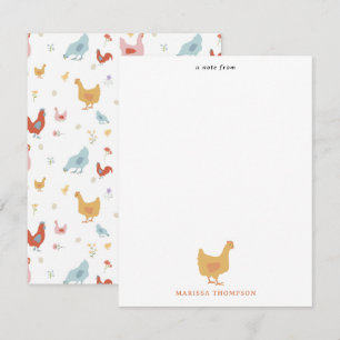 Carte De Correspondance Poulets Mignons Poules et Poussins