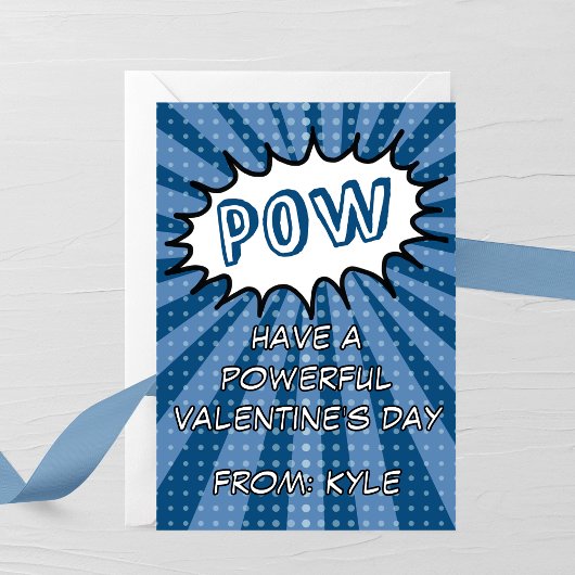 Carte De Correspondance POW Comic Book Valentine’s Day Card